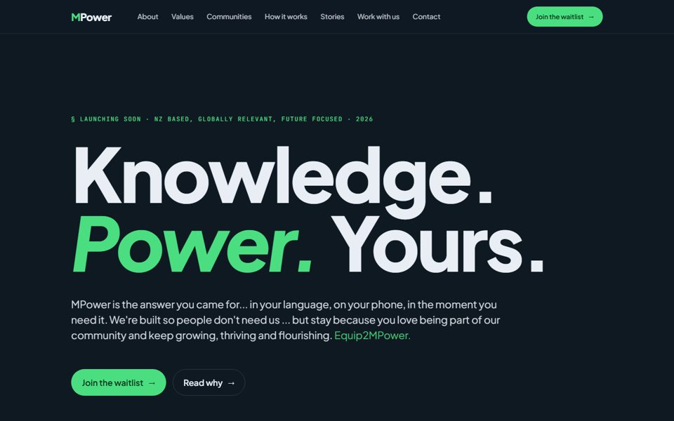The MPower website.